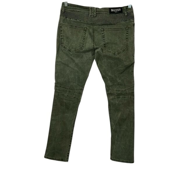 Balmain Olive Green Bikers Pants(Size 32) - Picture 4 of 15